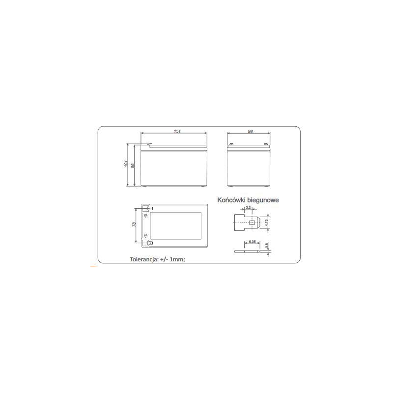 Akumulator AGM ALARMTEC serii BP 12V 12Ah