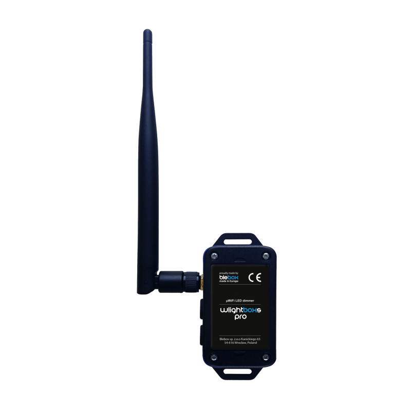 BLEBOX wlightboxS pro - SCIEMNIACZ LED 12 - 24V DC Z ZEWNETRZNA ANTENA