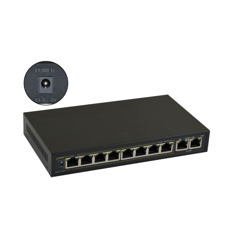 S108WP - Switch PoE 10-portowy S108WP bez zasilacza do 8 kamer IP