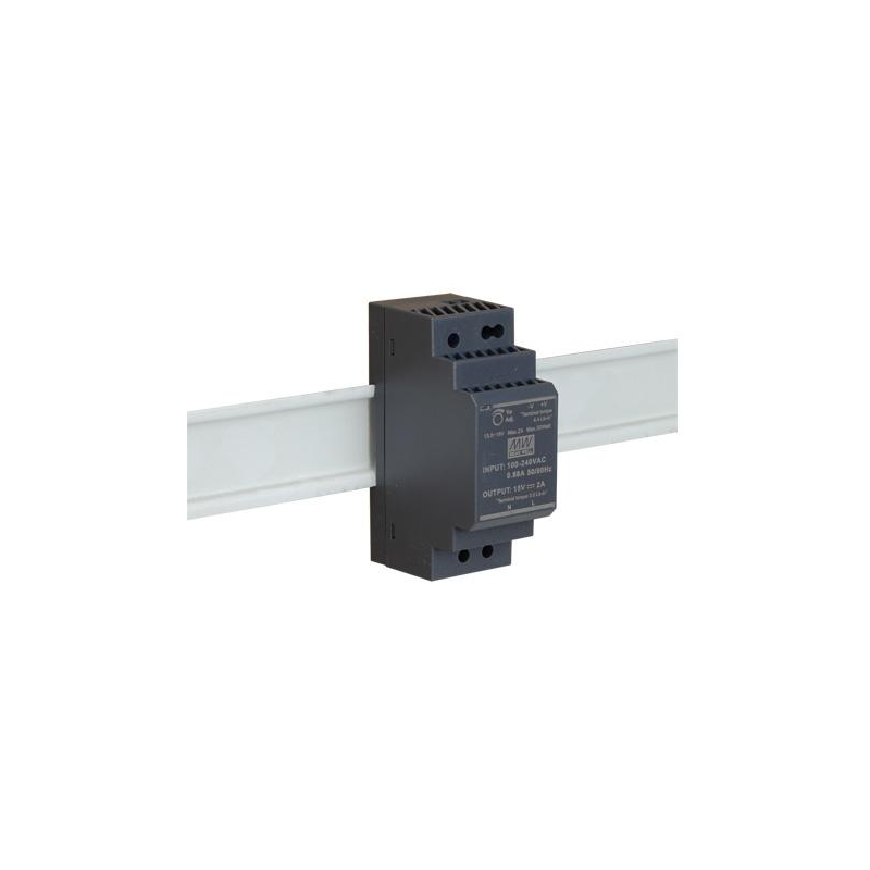 ZASILACZ IMPULSOWY NA SZYNĘ DIN MEAN WELL HDR-30-15 15V/30W/2A
