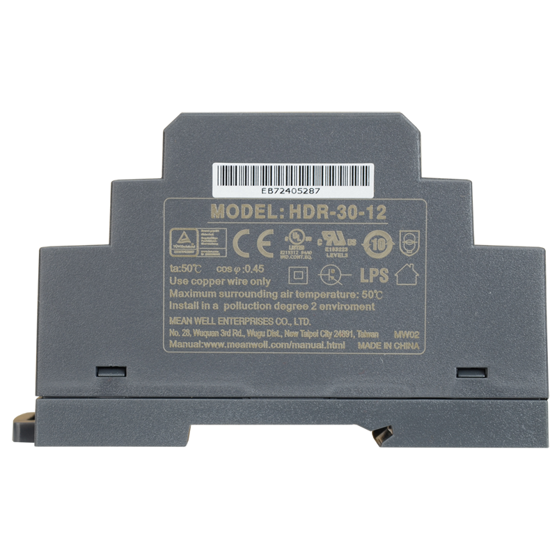 ZASILACZ IMPULSOWY NA SZYNĘ DIN MEAN WELL HDR-30-12 12V/30W/2A