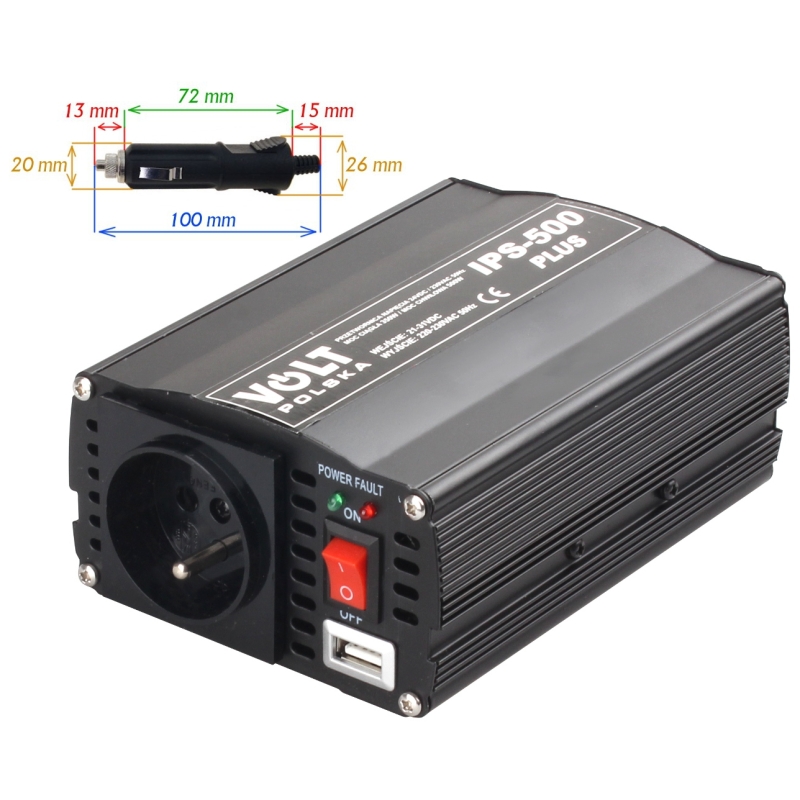 PRZETWORNICA VOLT POLSKA IPS-500 PLUS 24V / 230V 350/500 W