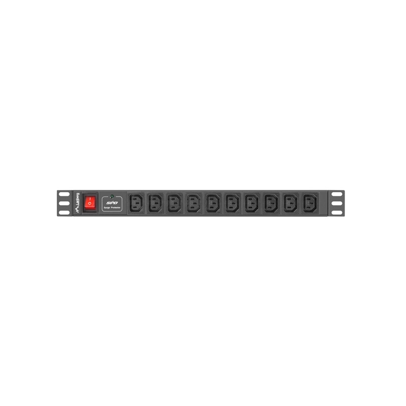 LISTWA ZASILAJĄCA RACK PDU 1U 10A 10X IEC C13 2M CZARNA C14 Lanberg