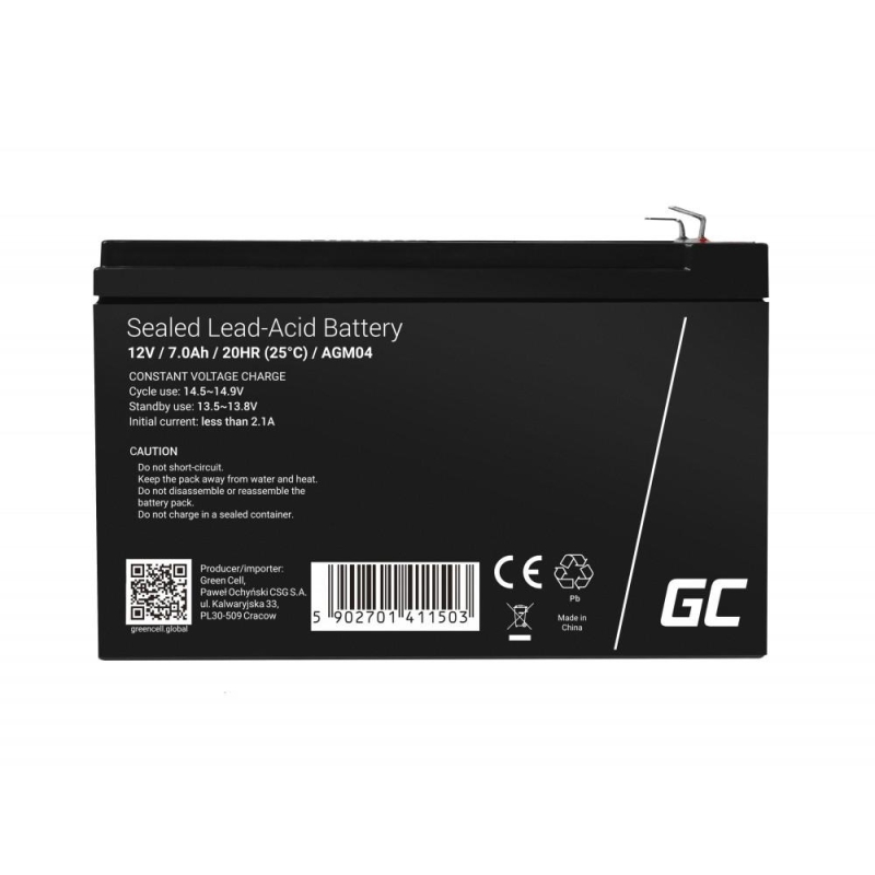 AKUMULATOR AGM Green Cell VRLA 12V 7Ah