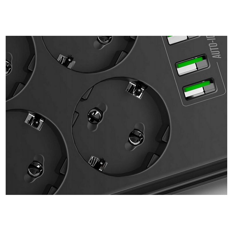 Listwa zasilająca 6 Gniazd + 4x USB Przedłużacz