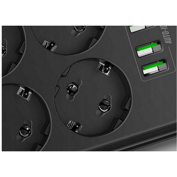 Listwa zasilająca 6 Gniazd + 4x USB Przedłużacz