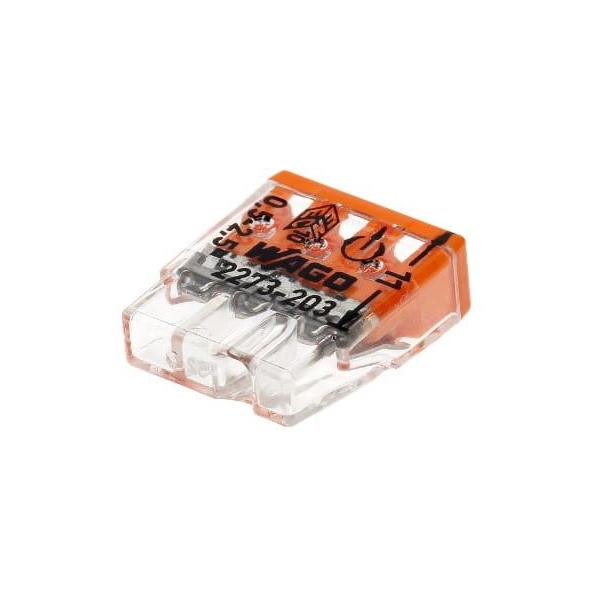 Szybkozłączka uniwersalna DRUT 3x 0,5-2,5mm2 WAGO 2273-203 100szt.