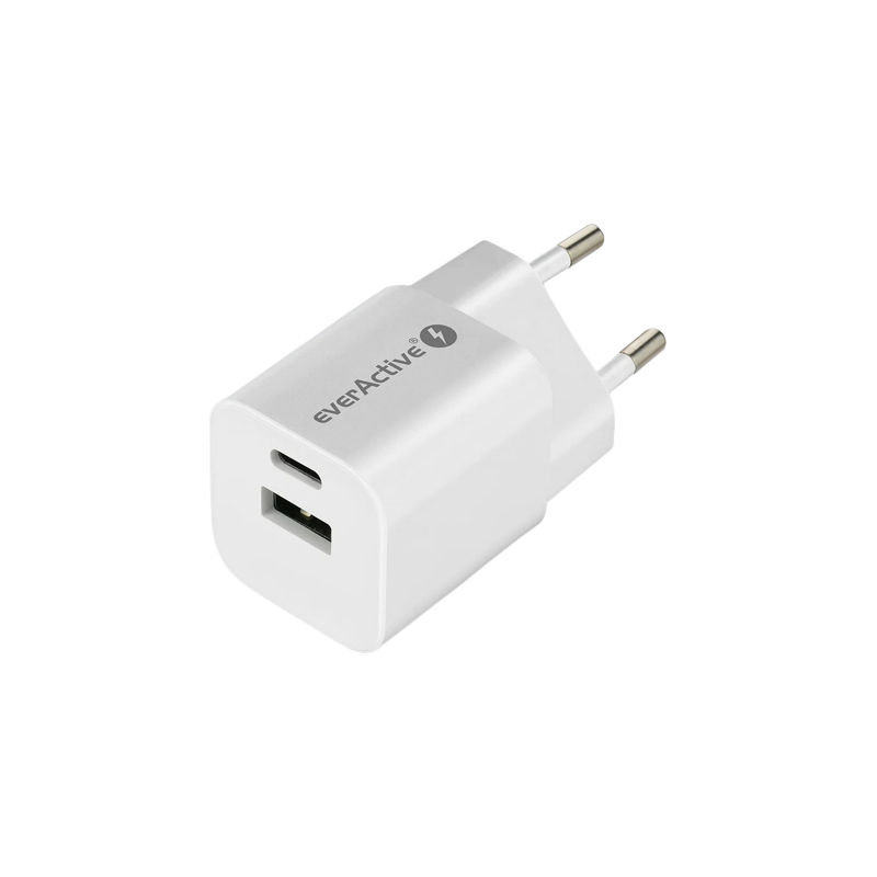ŁADOWARKA SIECIOWA everActive GaN SC-390Q 30W 1xUSB-C 1xUSB-A PD PPS