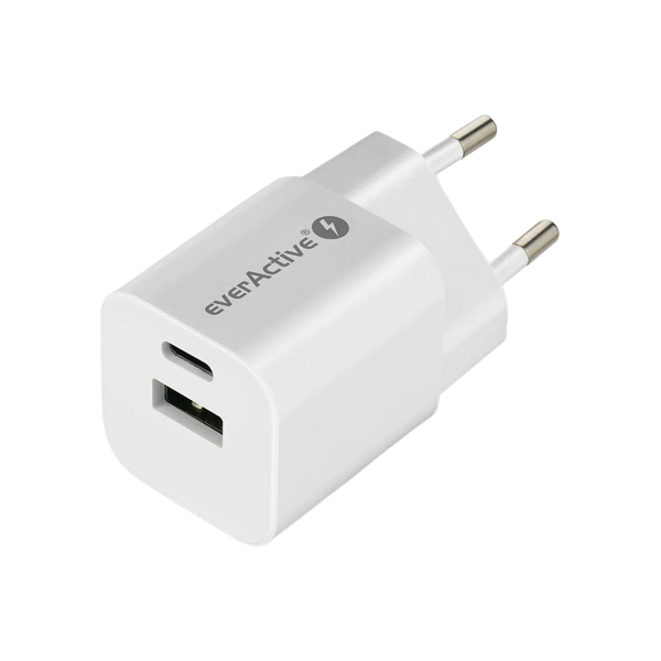 ŁADOWARKA SIECIOWA everActive GaN SC-390Q 30W 1xUSB-C 1xUSB-A PD PPS