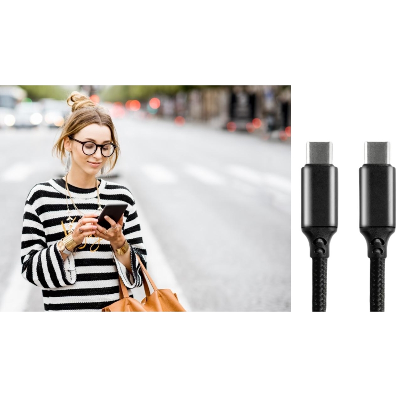 KABEL USB-C -  USB-C everActive CBB-1PD5 100cm PD 100W 5A