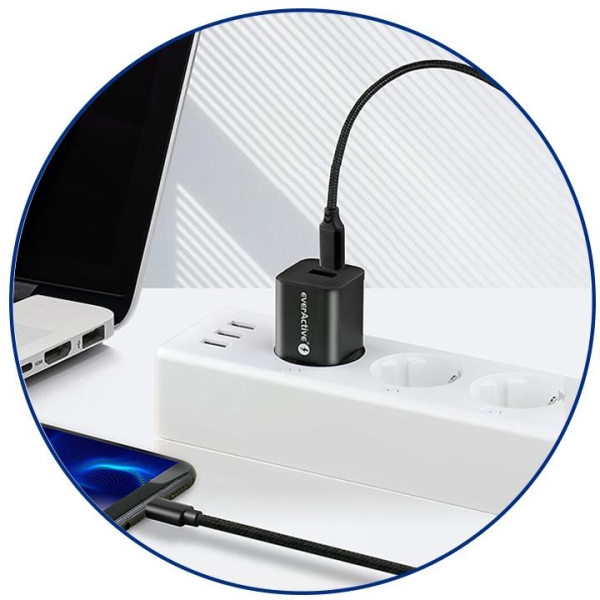 KABEL USB-C -  USB-C everActive CBB-1PD5 100cm PD 100W 5A