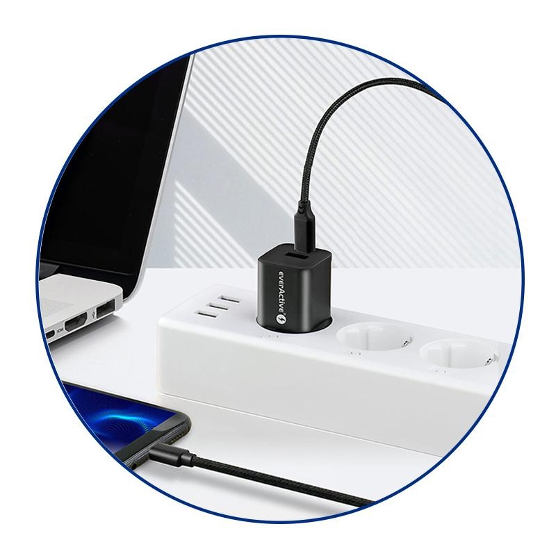 KABEL USB-C -  USB-C everActive CBB-2PD3 200cm PD 60W 3A