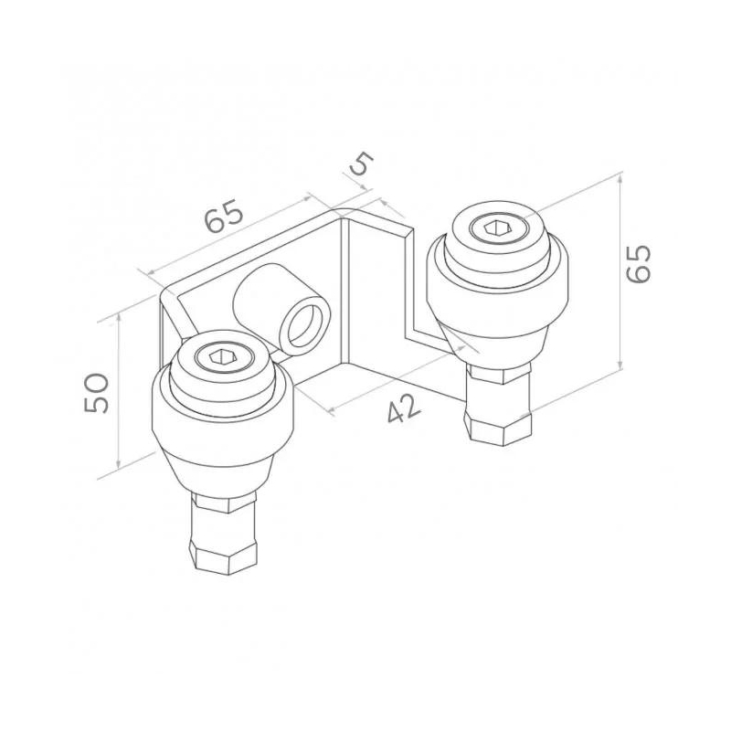 Uchwyt PSG 60.022 42mm górny do bram przesuwnych (2 rolki)