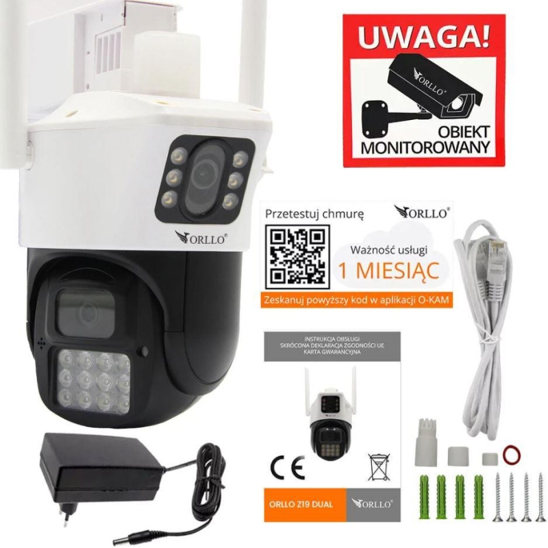 Kamera IP Orllo Z19 dual obrotowa zewnętrzna Wi-Fi 2Mpx