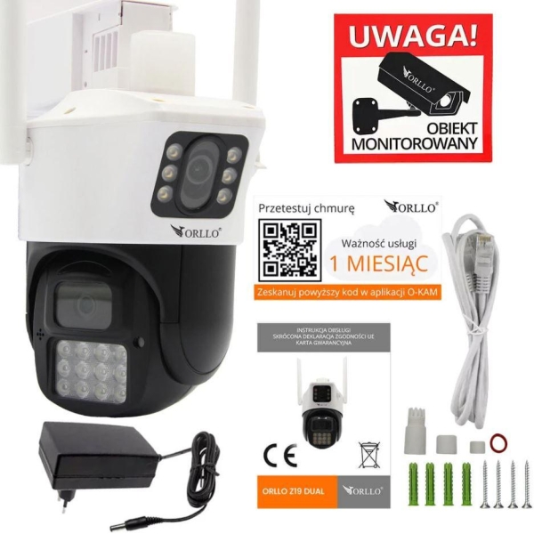 Kamera IP Orllo Z19 dual obrotowa zewnętrzna Wi-Fi 2Mpx