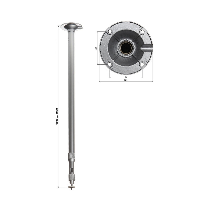 TELESKOPOWY UCHWYT SUFITOWY KAMERY BR-150X300