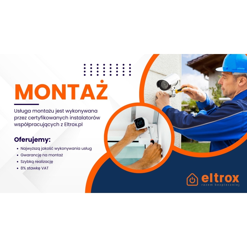 Zestaw monitoringu 8 kamer tubowych EZI-B140-F2 4MPx IP EZ-IP by Dahua z usługą montażu