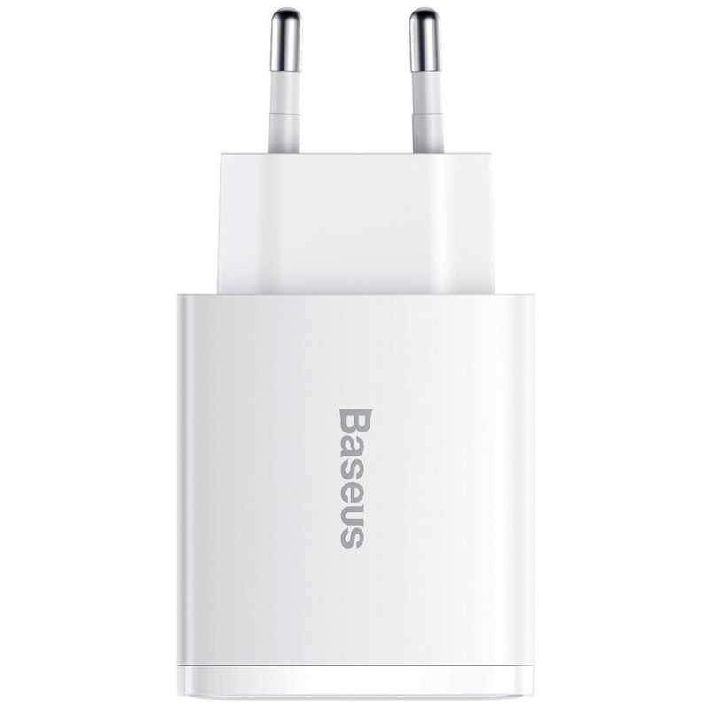 ŁADOWARKA SIECIOWA Baseus Compact Quick Charger CCXJ-E02 30W 2x USB-A 1x USB-C PD 3.0 QC 3.0 BIAŁA