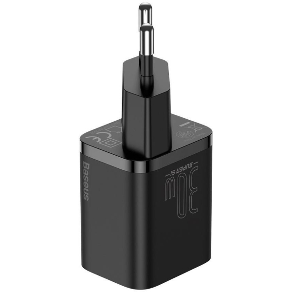 ŁADOWARKA SIECIOWA Baseus Super Si Quick Charger 1C CSUP-J01 30W 1x USB-C PD 3.0 QC 3.0 CZARNA