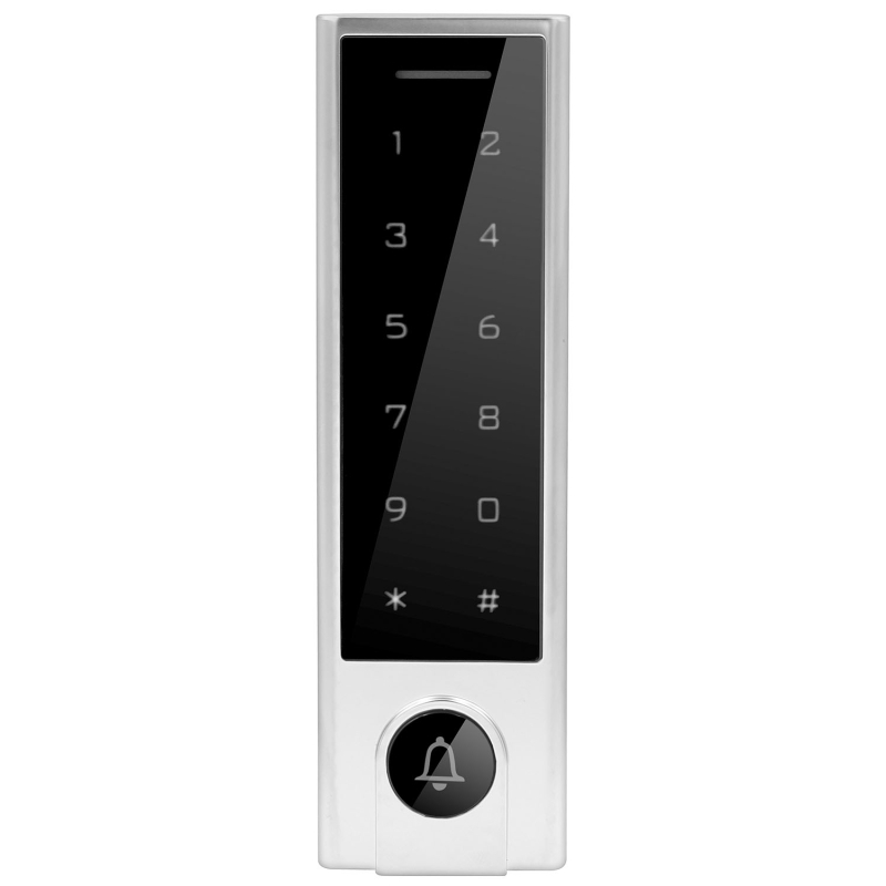 ZAMEK SZYFROWY "EURA" AC-90H4 -  natynkowy, szyfrator, Mifare 13,56 MHz, zewnętrzny IP66, dzwonek, App TTLock/ TTHotel