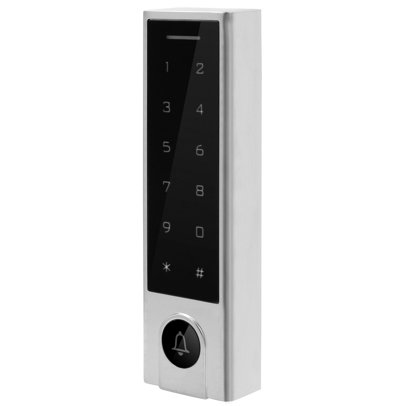 ZAMEK SZYFROWY "EURA" AC-90H4 -  natynkowy, szyfrator, Mifare 13,56 MHz, zewnętrzny IP66, dzwonek, App TTLock/ TTHotel