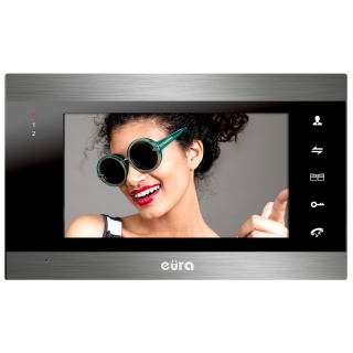 MONITOR "EURA" VDA-01C5 - czarny, LCD 7", AHD, pamięć obrazów 2