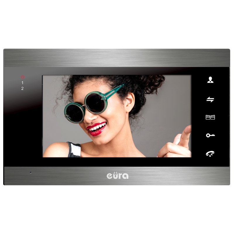 MONITOR "EURA" VDA-01C5 - czarny, LCD 7", AHD, pamięć obrazów