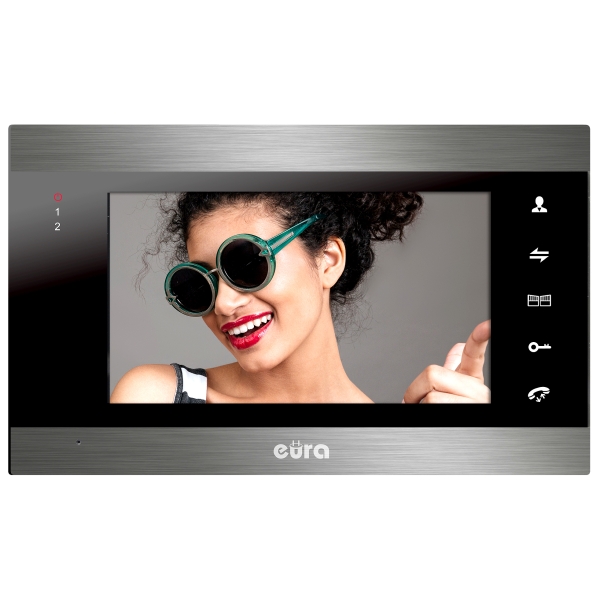 MONITOR "EURA" VDA-01C5 - czarny, LCD 7", AHD, pamięć obrazów