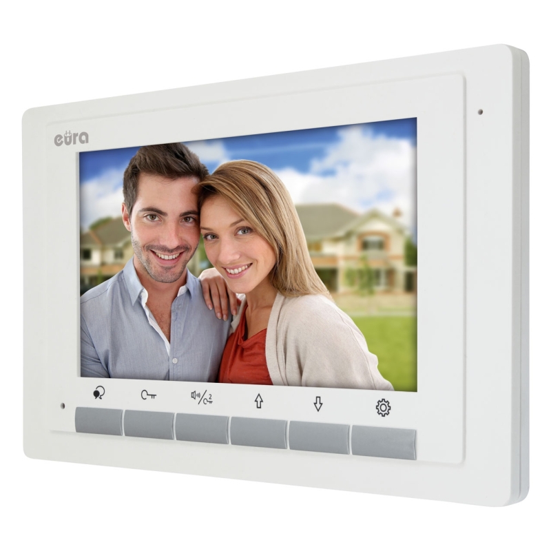 WIDEODOMOFON "EURA" VDP-61A5/P WHITE "2EASY" - jednorodzinny, LCD 7", biały, RFID, podtynkowy