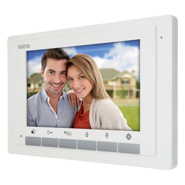 WIDEODOMOFON "EURA" VDP-61A5/P WHITE "2EASY" - jednorodzinny, LCD 7", biały, RFID, podtynkowy