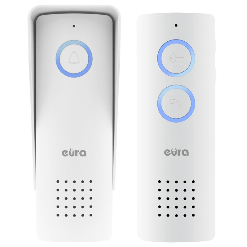 DOMOFON BEZPRZEWODOWY "EURA" ADP-80A3 - biały, 426~440 MHz, zasięg do 100m, obsługa 1 wejścia