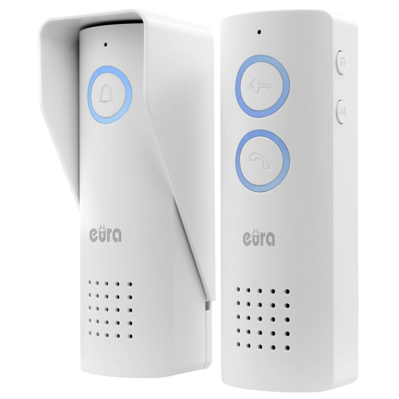 DOMOFON BEZPRZEWODOWY "EURA" ADP-80A3 - biały, 426~440 MHz, zasięg do 100m, obsługa 1 wejścia
