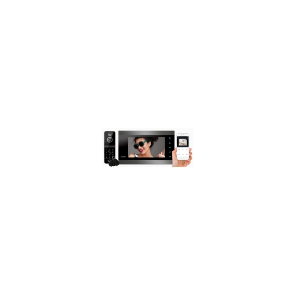 WIDEODOMOFON "EURA" VDP-00C5 - czarny, monitor 7", WiFi, kamera 1080p, RFID, szyfrator