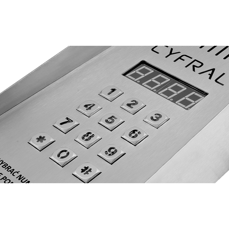 PANEL CYFROWY "CYFRAL" PC-3000R, wąski z czytnikiem RFiD natynkowy