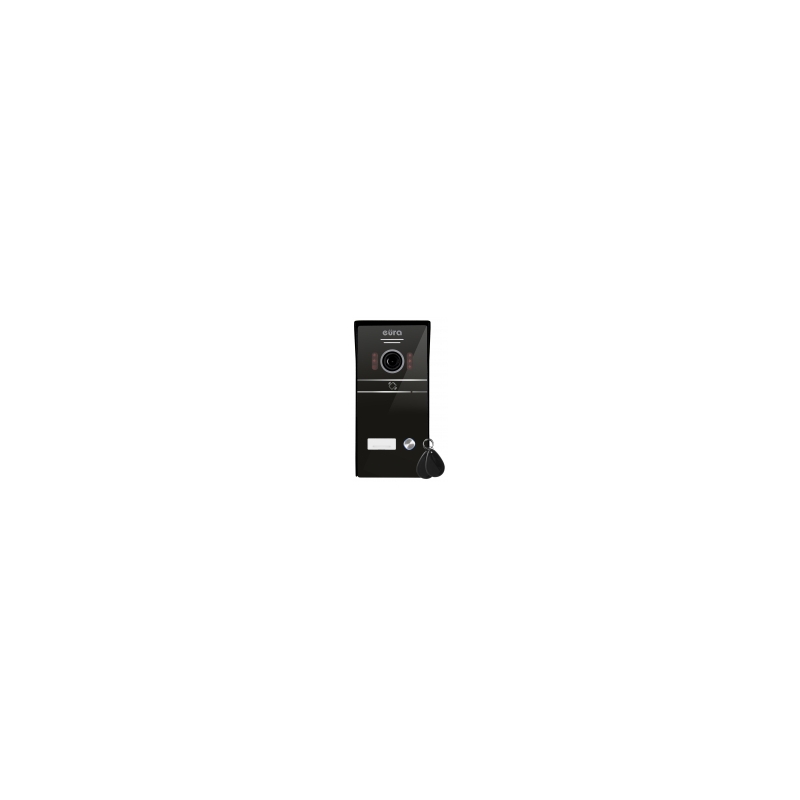 KASETA ZEWNĘTRZNA WIDEODOMOFONU "EURA" VDA-61C5 -jednorodzinna, czarna, kamera 1080p., czytnik RFID, natynk