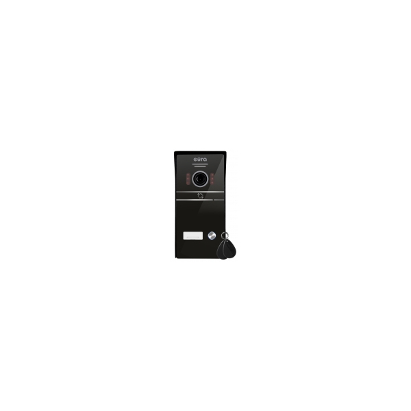 KASETA ZEWNĘTRZNA WIDEODOMOFONU "EURA" VDA-61C5 -jednorodzinna, czarna, kamera 1080p., czytnik RFID, natynk