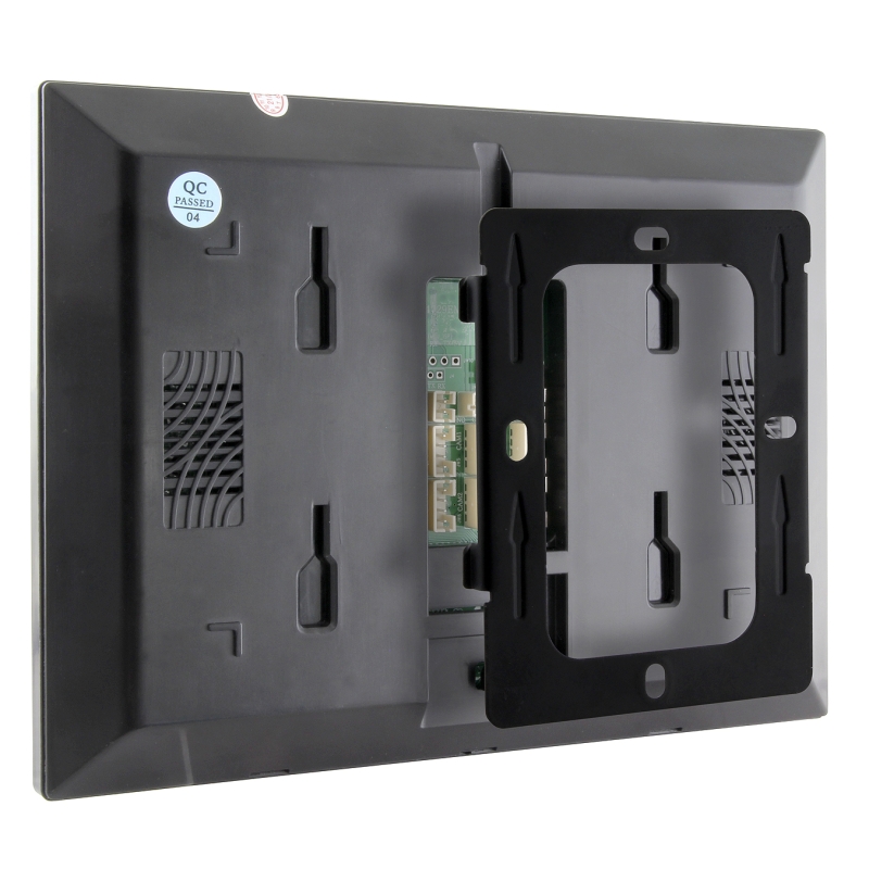 WIDEODOMOFON "EURA" VDP-80C5 - dwurodzinny, czarny, 2x LCD 7", FHD,  obsługa 2 wejść, kamera 1080p., czytnik RFID, natynk