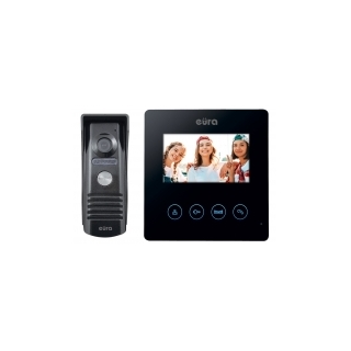 WIDEODOMOFON "EURA" VDP-52A3 "ATIRA" - czarny, ekran 4,3", obsługa 2 wejść