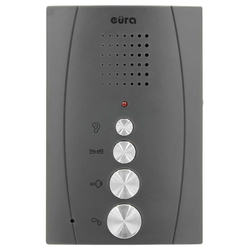 DOMOFON "EURA" ADP-51A3 "DIFESA" - grafitowy, jednorodzinny, 2 unifony, interkom