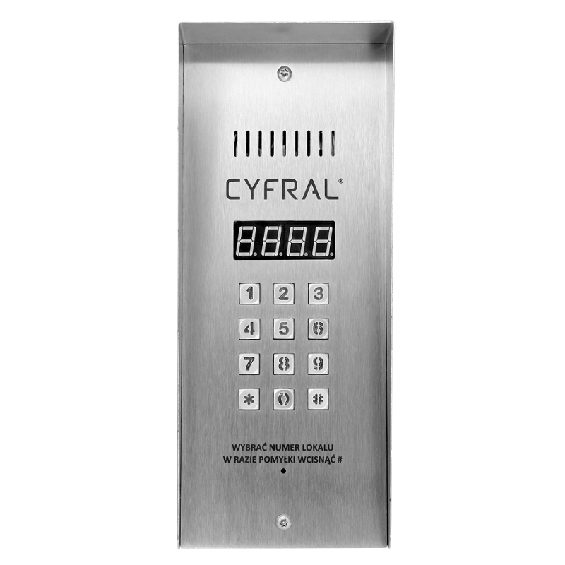 PANEL CYFROWY "CYFRAL" PC-3000RE TYP II, wąski z czytnikiem RFiD natynkowy z elektroniką