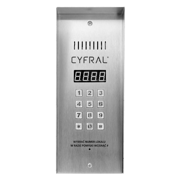 PANEL CYFROWY "CYFRAL" PC-3000RE TYP II, wąski z czytnikiem RFiD natynkowy z elektroniką