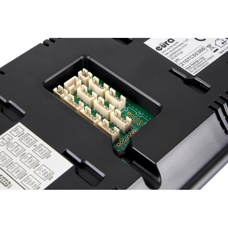 WIDEODOMOFON "EURA" VDP-97C5 - czarny, dotykowy, LCD 7", AHD, WiFi,  pamięć obrazów, SD 128GB,  rozbudowa do 6 monitorów, 2 stac