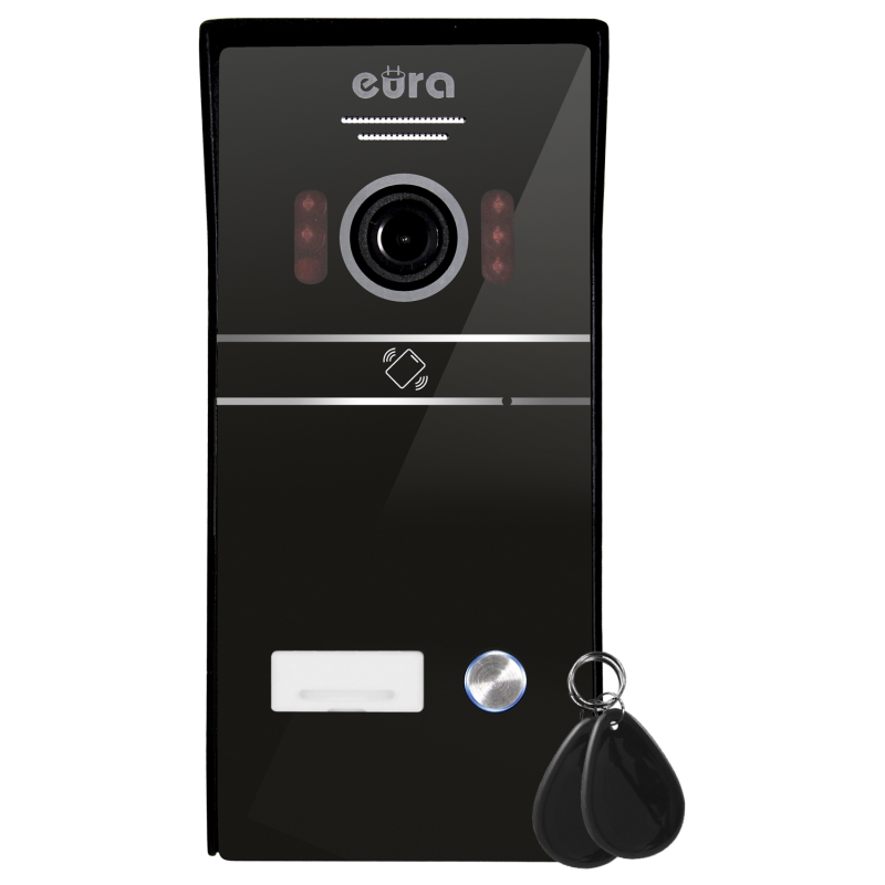 WIDEODOMOFON "EURA" VDP-98C5 - czarny, dotykowy, LCD 10", AHD, WiFi,  pamięć obrazów, SD 128GB,  rozbudowa do 6 monitorów, 2 sta