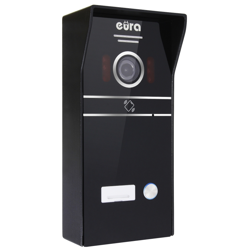WIDEODOMOFON "EURA" VDP-98C5 - czarny, dotykowy, LCD 10", AHD, WiFi,  pamięć obrazów, SD 128GB,  rozbudowa do 6 monitorów, 2 sta