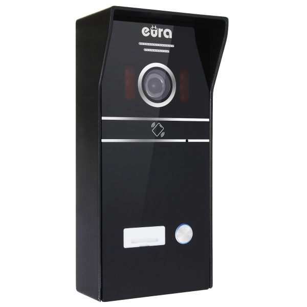 WIDEODOMOFON "EURA" VDP-98C5 - czarny, dotykowy, LCD 10", AHD, WiFi,  pamięć obrazów, SD 128GB,  rozbudowa do 6 monitorów, 2 sta