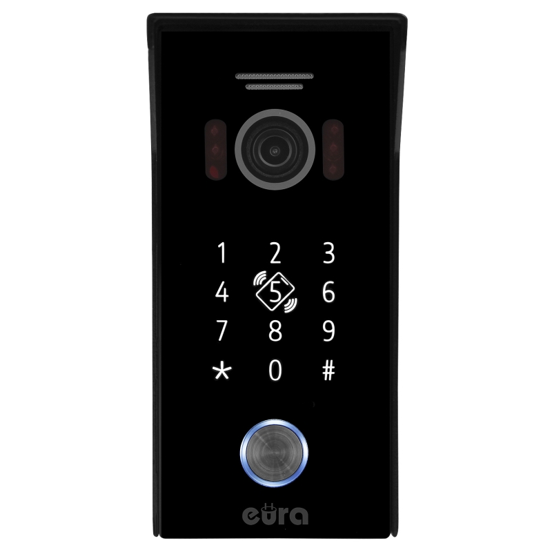 KASETA ZEWNĘTRZNA WIDEODOMOFONU "EURA" VDA-51C5/N - czarna, kamera 1080p., czytnik RFID, szyfrator, natynk