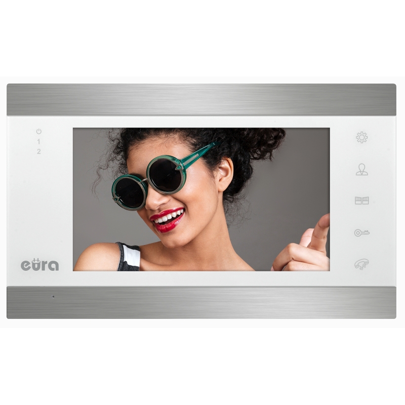 MONITOR "EURA" VDA-00C5 - biały, LCD 7", AHD, WiFi, pamięć obrazów