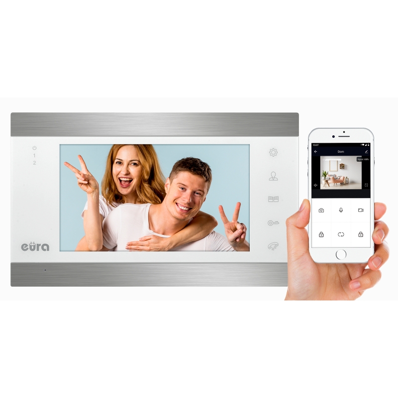MONITOR "EURA" VDA-00C5 - biały, LCD 7", AHD, WiFi, pamięć obrazów