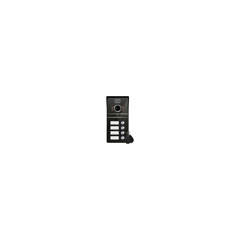 KASETA ZEWNĘTRZNA WIDEODOMOFONU "EURA" VDA-64C5 - czterorodzinna, czarna, kamera 1080p., czytnik RFID, natynk