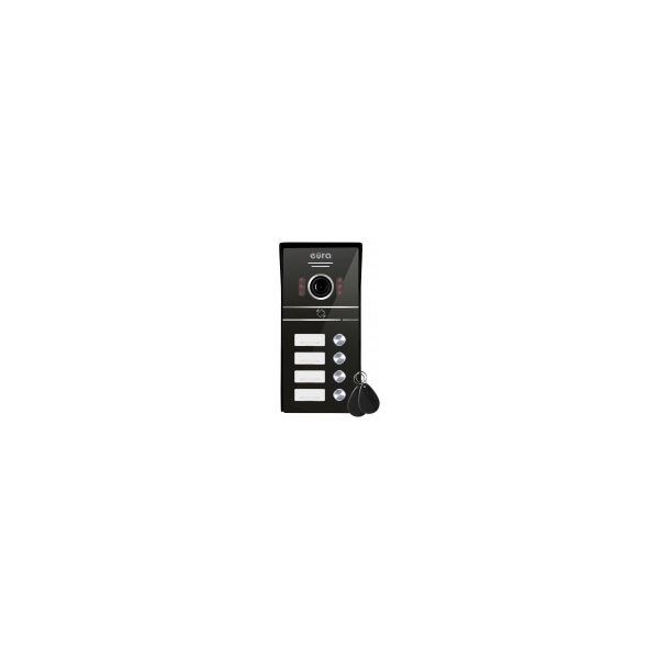 KASETA ZEWNĘTRZNA WIDEODOMOFONU "EURA" VDA-64C5 - czterorodzinna, czarna, kamera 1080p., czytnik RFID, natynk